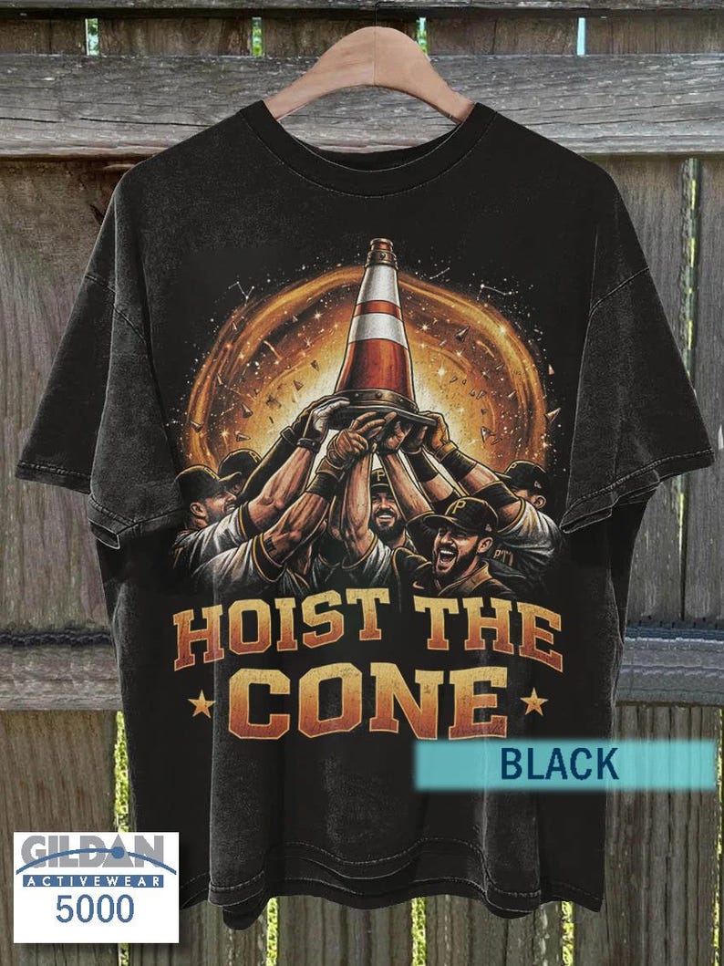 Chemise Hoist The Cone couleurs confort, T-shirt Rallye de baseball de Pittsburgh, T-shirt de fan drôle de pirates, chemise graphique Pittsburgh Pride image 2