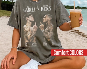 Comfort Colors Ryan Garcia vs Conor Benn Boxing Shirt, Vintage Fight Tee, Boxing T Shirt, Boxing Fan Gift, Fight Night Graphic Tee