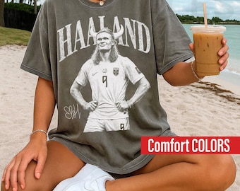 Vintage Comfort Colors 90s Erling Haaland Shirt, Norway Soccer Comfort Colors Jersey World Cup 2026 Tees