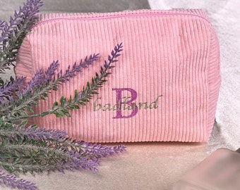 Custom Makeup Bag/Personalized Embroidered Cosmetic Bag/Cosmetic Bag for Women/Bridesmaid Gifts/Travel Makeup Bag/Toiletry Bags