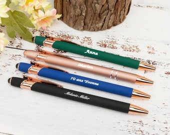 Personalized Business Pens, Personalized Luxurious Soft Touch Rose Gold Pen, Custom Name Pens, Gifts for Teachers, Anniversary Gift