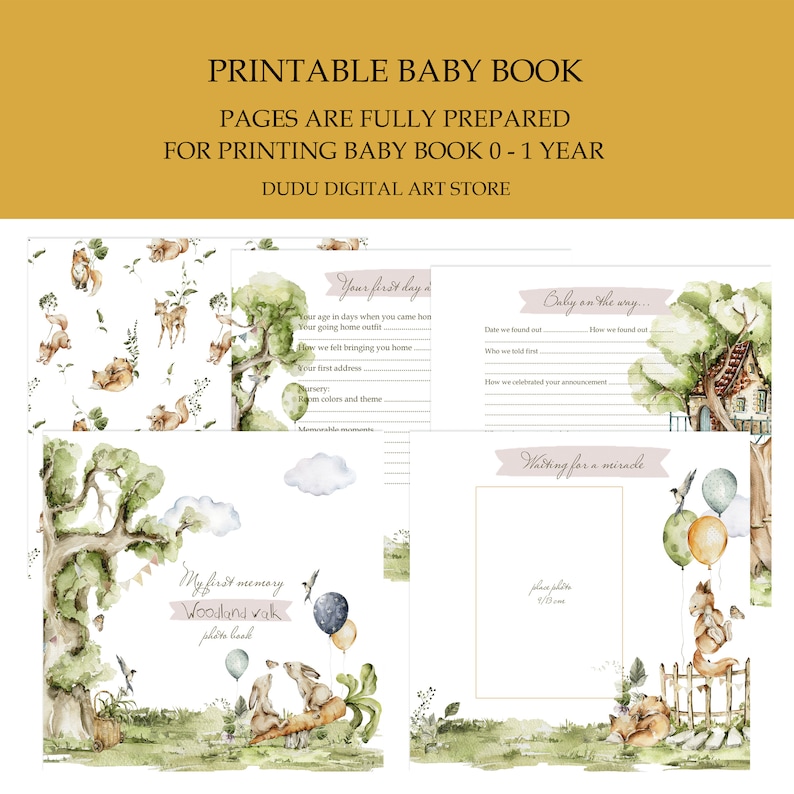 Printable Baby Milestone Memory Book, Baby Memory Book Pages, First ...