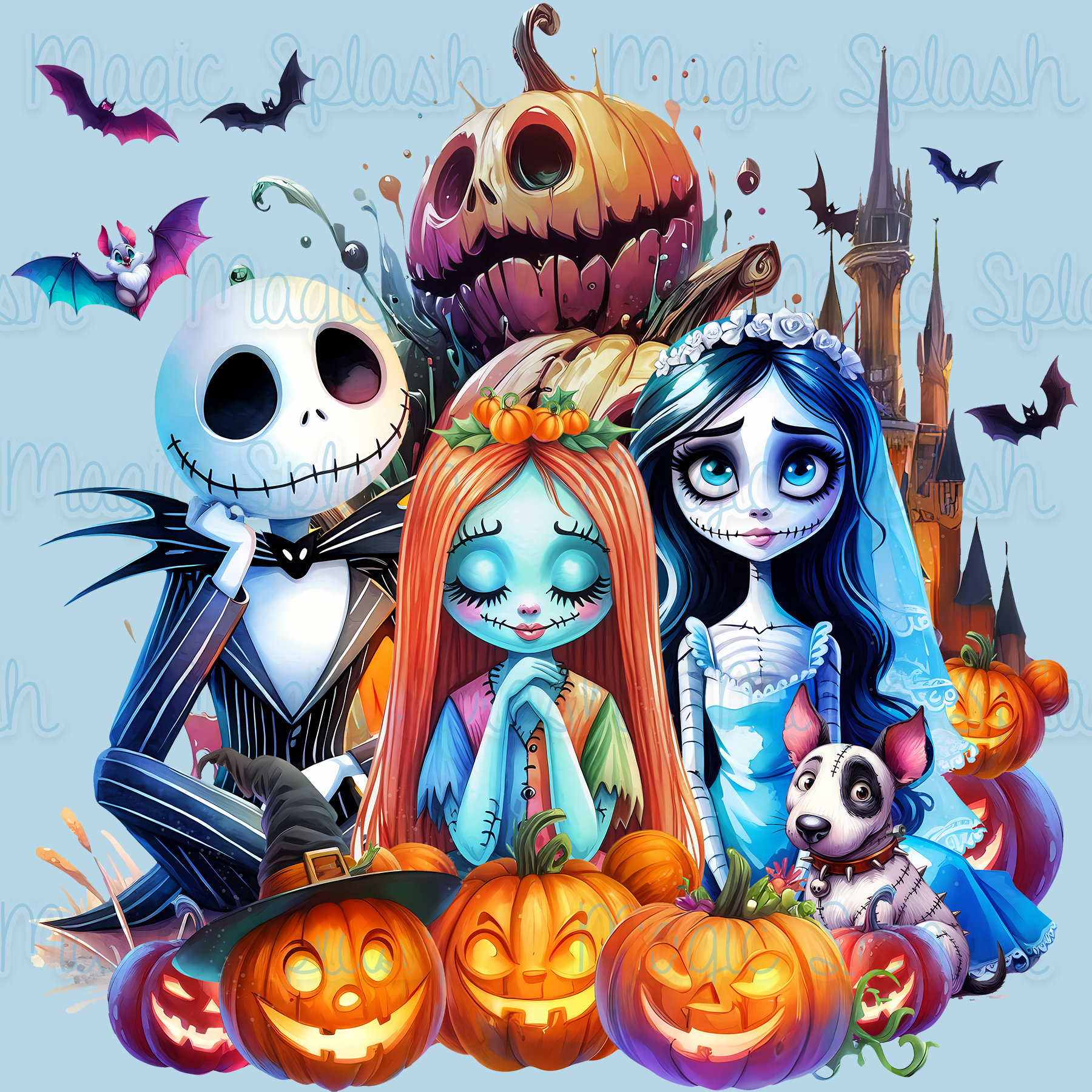 ジャックのハロウィンシーン PNG クリップアート: ナイトメアクリスマス (デジタルダウンロード) - Etsy 日本, image size:1800x1800