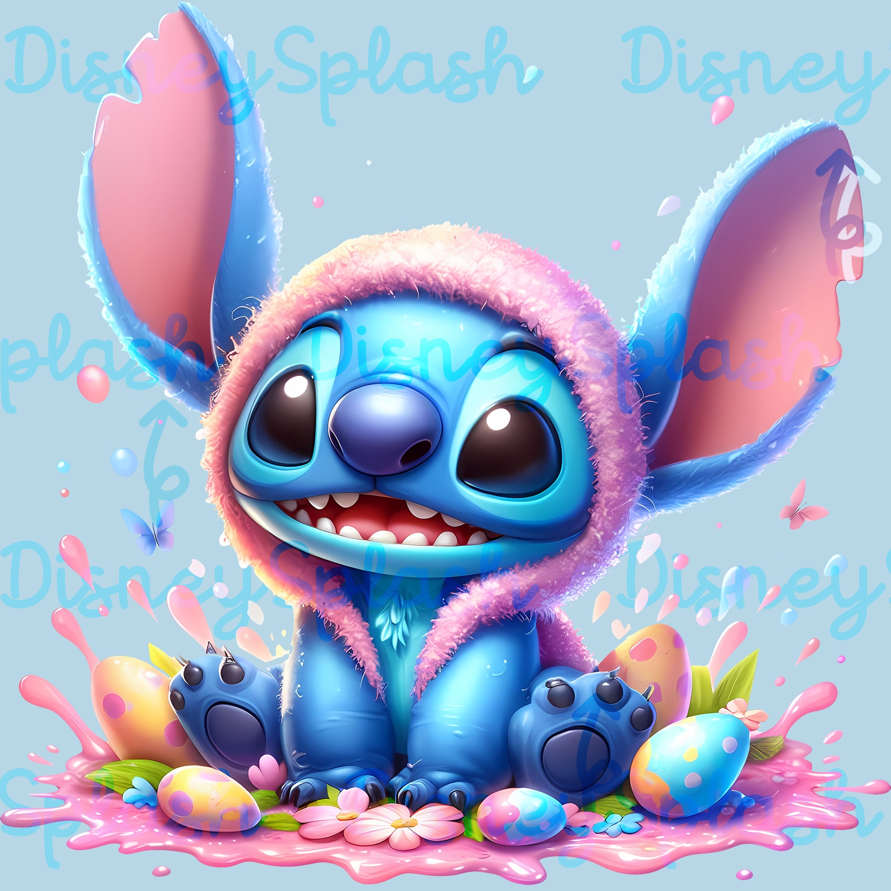 Stitch Easter Bunny Clipart: Watercolor PNG Image (digital Download) - Etsy, image size:1800x1800
