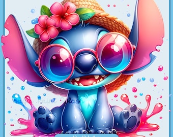 Sommarstygn Clipart: Regnbåge akvarell PNG (digital nedladdning)