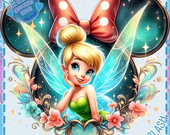 Tinkerbell Frame Acuarela Splash, Imágenes Prediseñadas, Gráficos y Obras de Arte, Estética Arco Iris, Imágenes de Hadas PNG