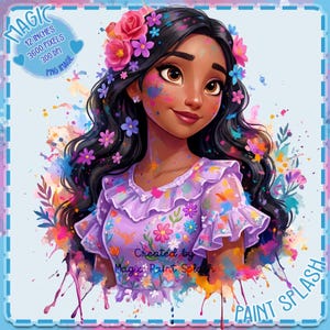 Isabela Madrigal PNG Clipart, Encanto Floral Girl Digital Art for Sublimation, Colorful Printable for Stickers, Crafts & Wall Decor