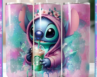 Stitch Coffee Tumbler wickeln - Hoodie PNG (digitaler Download)