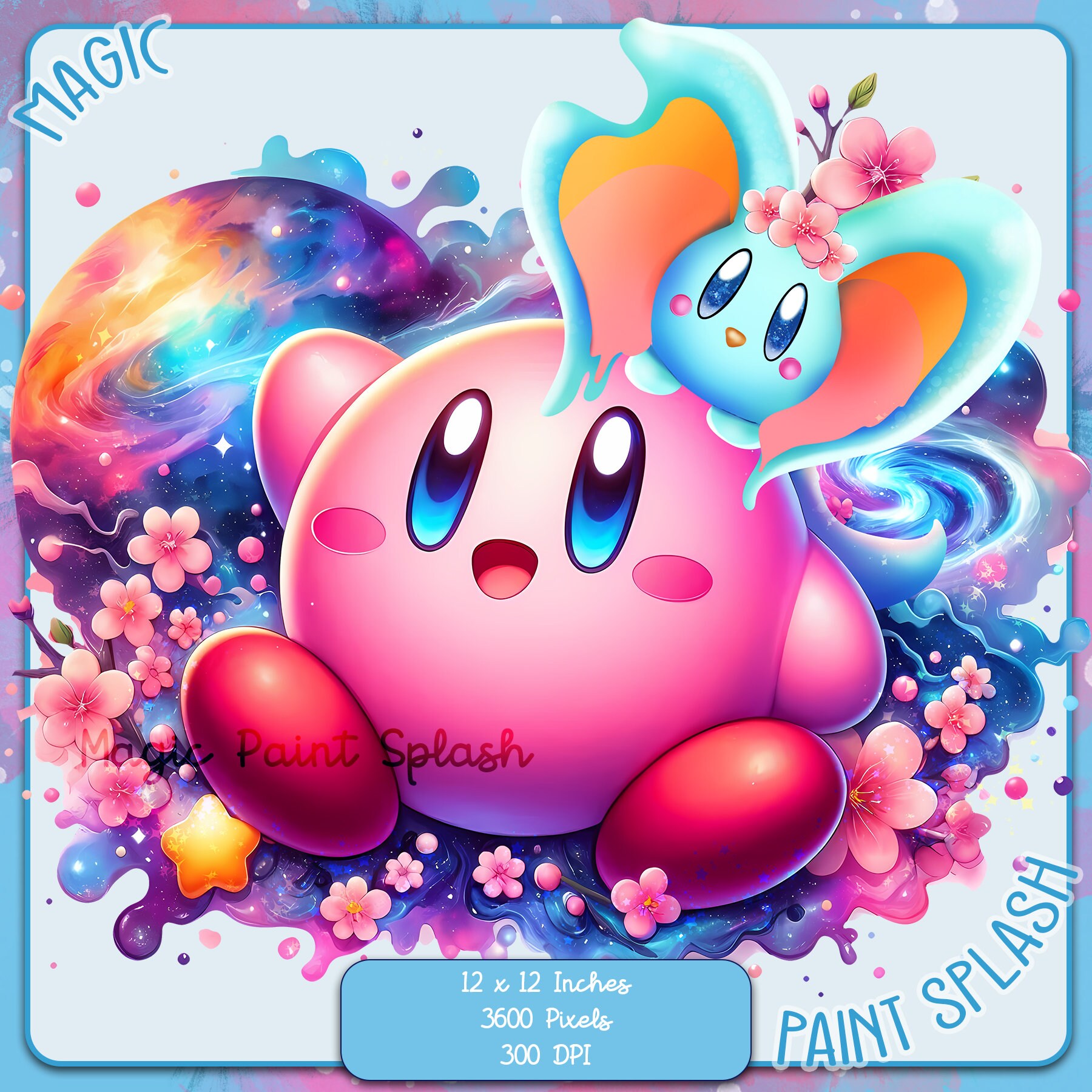 カービィとエルフィリンのギャラクシー水彩スプラッシュ、クリップ