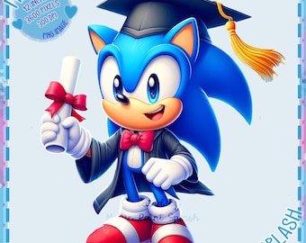 Sonic Diploma Graduation No Splash PNG Image, Clipart Images, Graphics and Artwork, PNG Cute Hedgehog Images