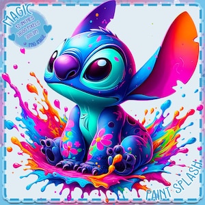 Rainbow Stitch Watercolor Splash, Clipart-Bilder, Grafiken und Kunstwerke, Regenbogenästhetik, PNG Cute Stitch Bilder