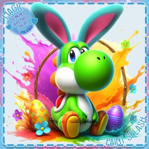 Yoshi Ostern Aquarell Splash, Clipart-Bilder, Grafiken und Kunstwerke, Regenbogenästhetik, PNG Gaming Bilder