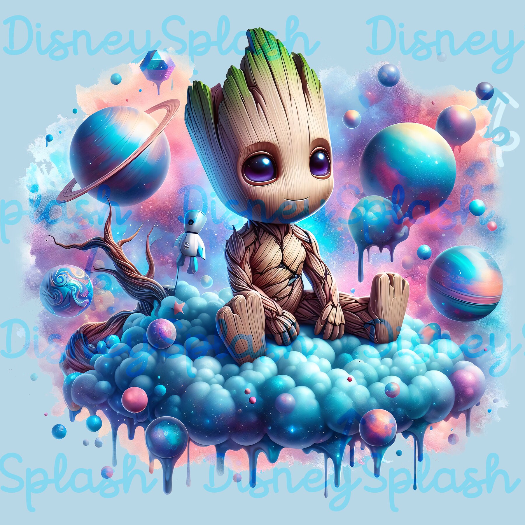 Clipart de Baby Groot Galaxy: Imagen PNG de acuarela arcoíris (Descarga  digital) - Etsy México, image size:1800x1800