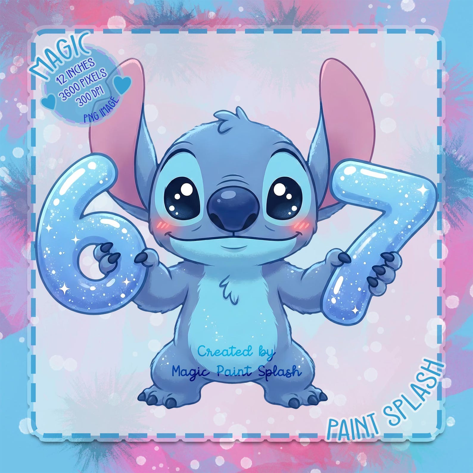 Stitch 6 7 Trend PNG | Funny Birthday Clipart | Galaxy Numbers ...