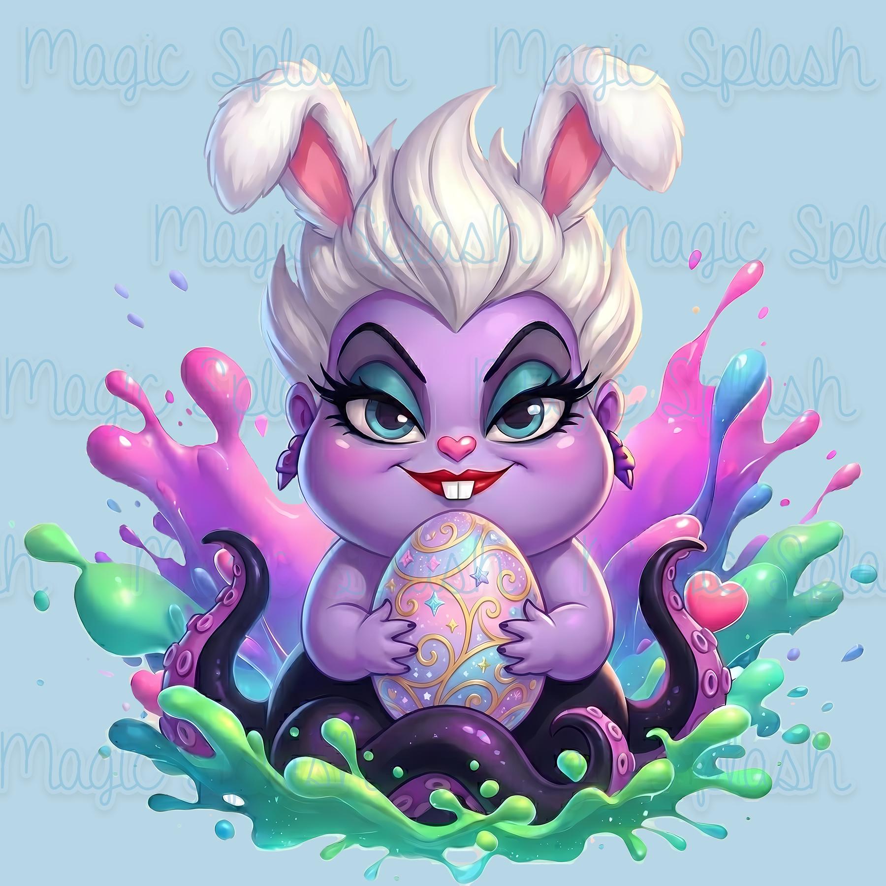 Easter Bunny Ursula PNG Clipart, Funny Villain Digital Art for