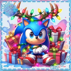 Sonic Christmas Watercolor Splash PNG Bild, Clipart Bilder, Grafiken und Kunstwerke, PNG Cute Hedgehog Bilder