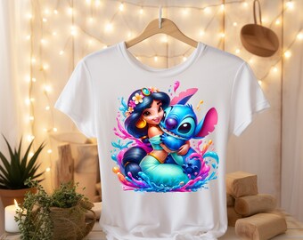 ジャスミンとスティッチのクリップアート：水彩スプラッシュPNG