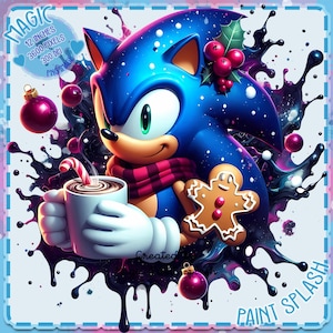 Imagen PNG de Sonic Christmas Watercolor Splash, imágenes prediseñadas, gráficos y obras de arte, imágenes PNG de lindo erizo