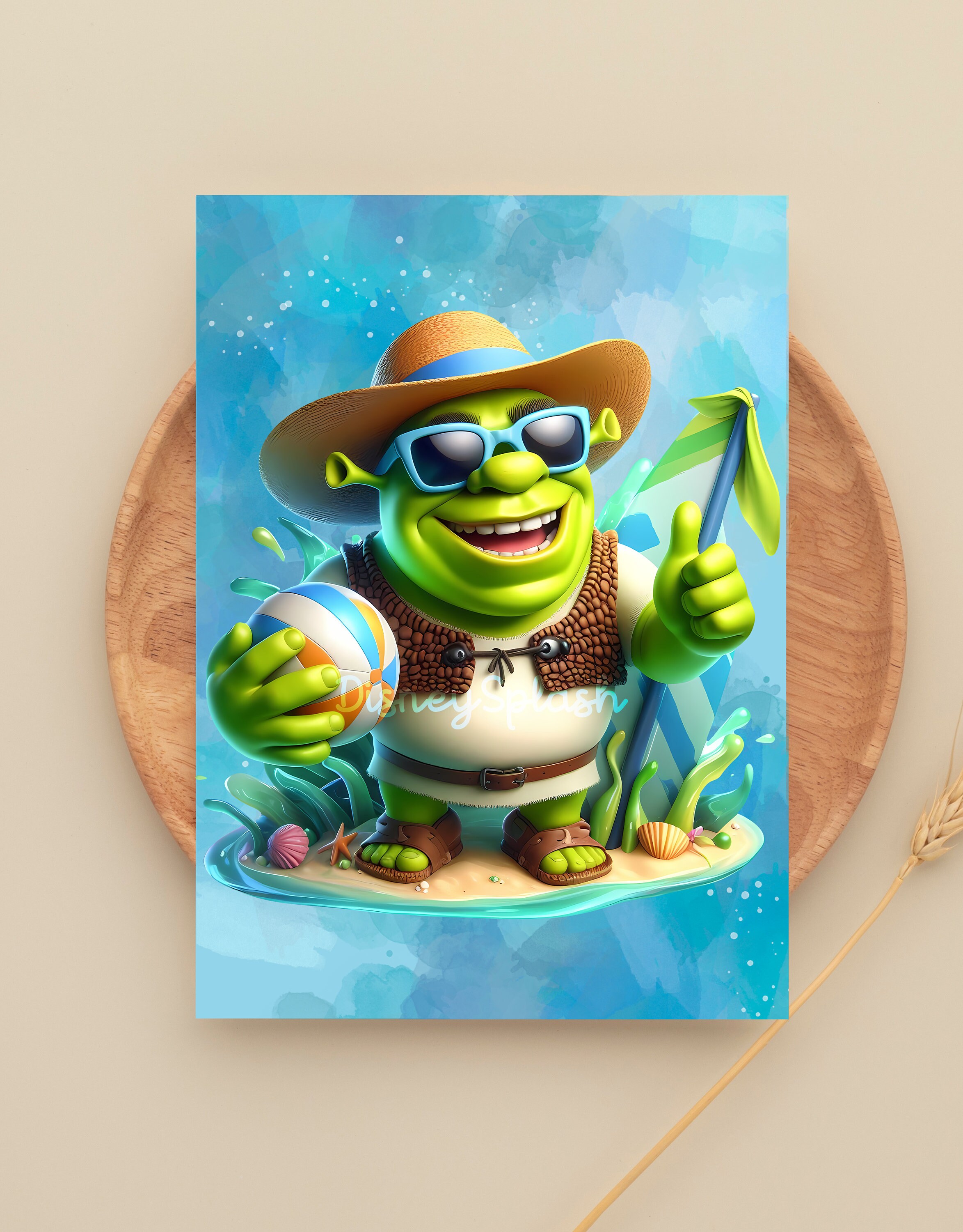 Summer Shrek Watercolor Splash, Clipart Images, Graphics and Artwork