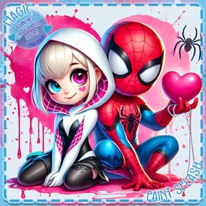 Images Clipart aquarelle Spidey Valentine, images clipart, graphiques et oeuvres d'art, esthétique arc-en-ciel, images de films de super-héros PNG