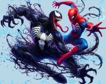 【アートプリント・マーベル、スパイダーマン】ヴェノム　byアディ・グラノフ マーベルコミック/ スパイダーマン vs ヴェノム by マーク