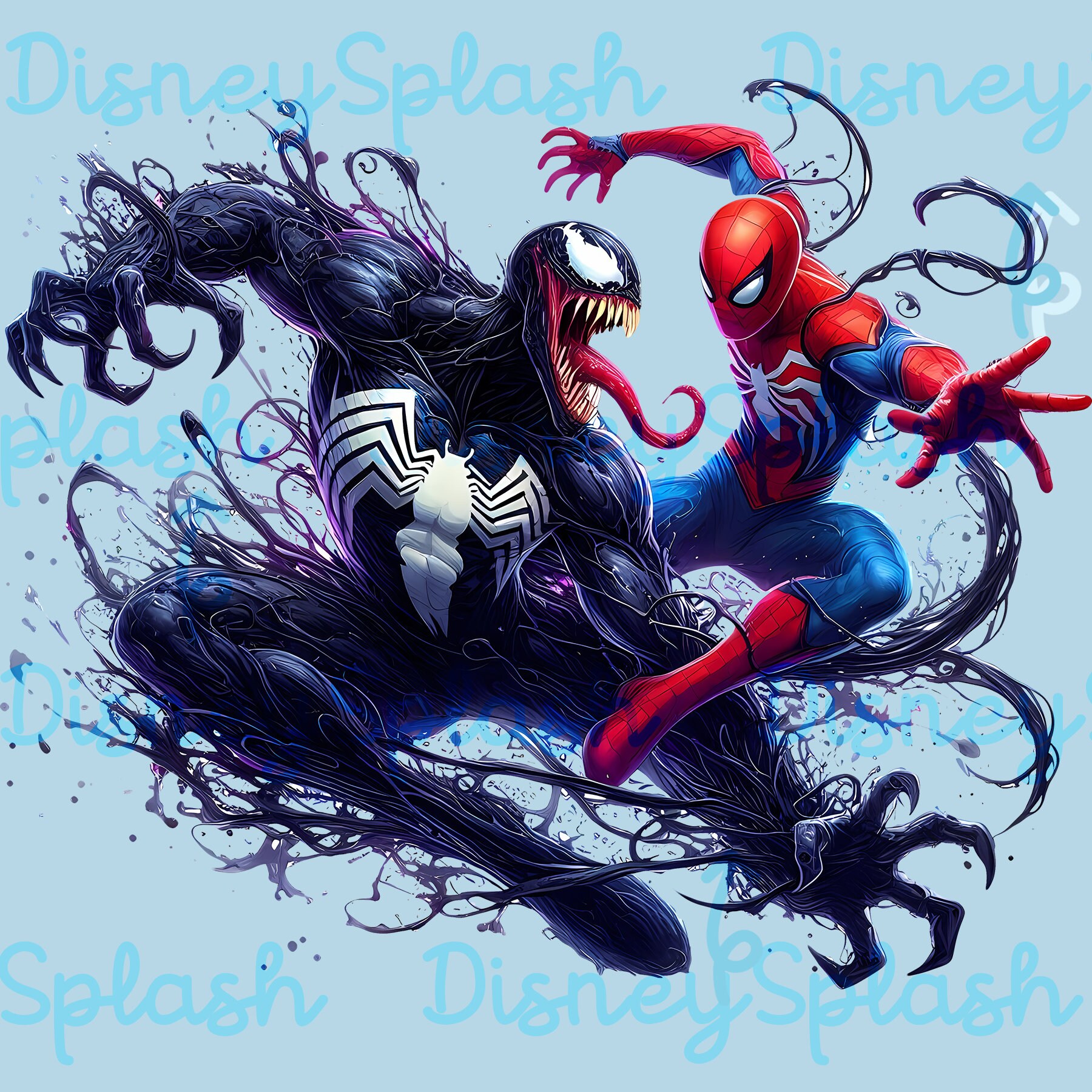 スパイダーマン vs ヴェノム オリジナルアートプリント - Etsy 日本