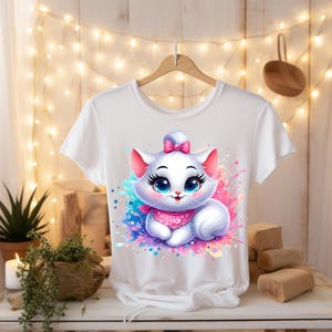 Marie White Kitten Watercolor Splash, Clipart Images, Graphics and