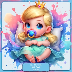 Baby Aurora Aquarell Splash, Clipart-Bilder, Grafiken und Kunstwerke, Regenbogenästhetik, PNG süße kleine Prinzessinnenbilder