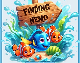 Salpicadura de acuarela personalizada de Nemo Sign, imágenes prediseñadas, gráficos e ilustraciones, estética del arco iris, imágenes de personajes lindos PNG