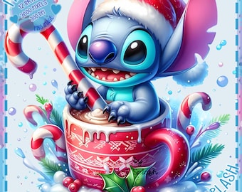 Julstygnmugg PNG: Akvarell julclipart (digital nedladdning)