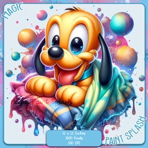 Cobertor bebê Plutão respingo de aquarela, imagens clipart, gráficos e obras de arte, estética do arco-íris, imagens de cachorrinho PNG