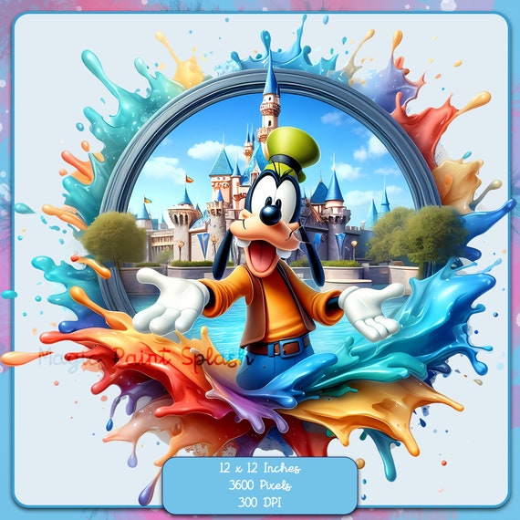超レア　DavidBowie ✖️DUFFYフォトパネル Goofy Disneyland PNG: Rainbow Watercolor Splash (digital Download