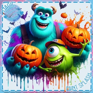 Monster Halloween Aquarell Splash, Clipart-Bilder, Grafiken und Kunstwerke, Regenbogen Ästhetik, PNG süße gruselige Bilder