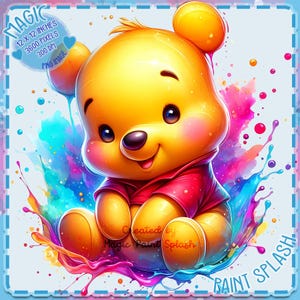 Baby Honig Bär Aquarell Splash, Clipart-Bilder, Grafiken und Kunstwerke, Regenbogen Ästhetik, PNG süße kleine Charakter Bilder