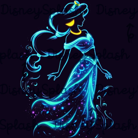 ジャスミンのシルエット PNG 画像: レインボー プリンセス クリップ