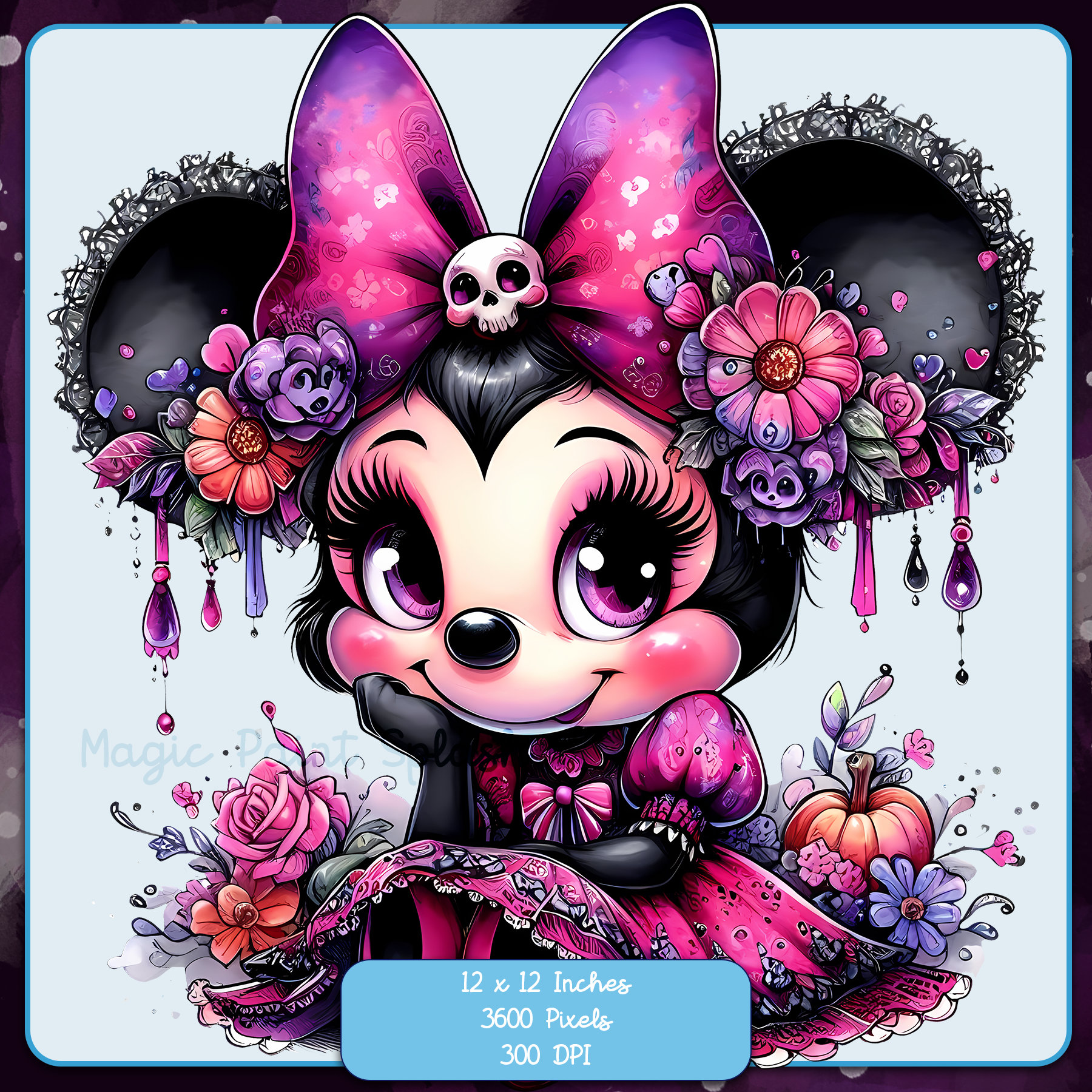 Gothic Minnie Mouse Clipart: Dark Princess PNG Image (digital