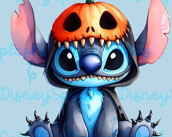 スティッチのハロウィン クリップアート: パンプキンヘッド