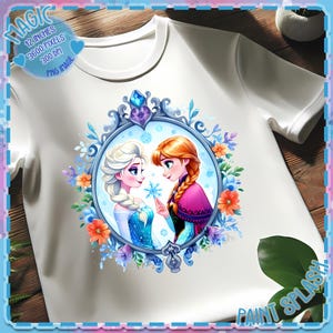 Espejo encantado de Anna y Elsa: Salpicadura de acuarela PNG (Descarga digital)