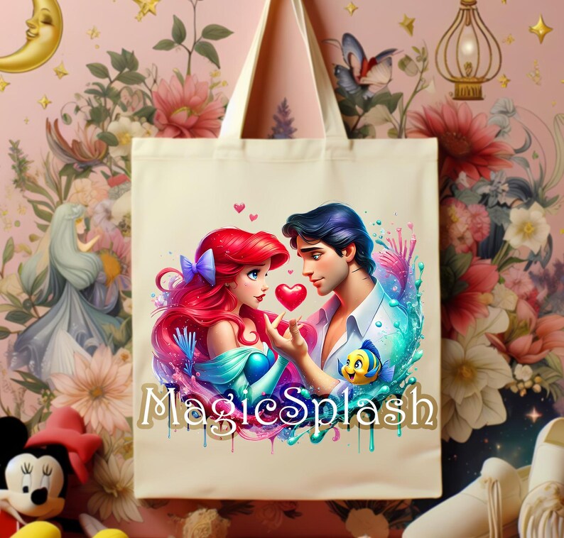 Ariel and Eric Valentine PNG, Watercolor Disney Clipart (digital ...