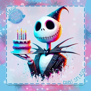 Clipart di compleanno di Jack: acquerello Splash PNG (download digitale)