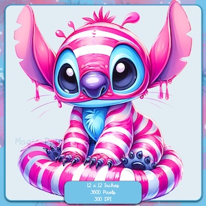 Images clipart chat rayé Stitch, graphiques et oeuvres d'art, esthétique arc-en-ciel, images PNG mignonnes de point