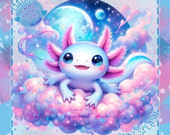 Pastel Axolotl PNG Image (Digital Download)