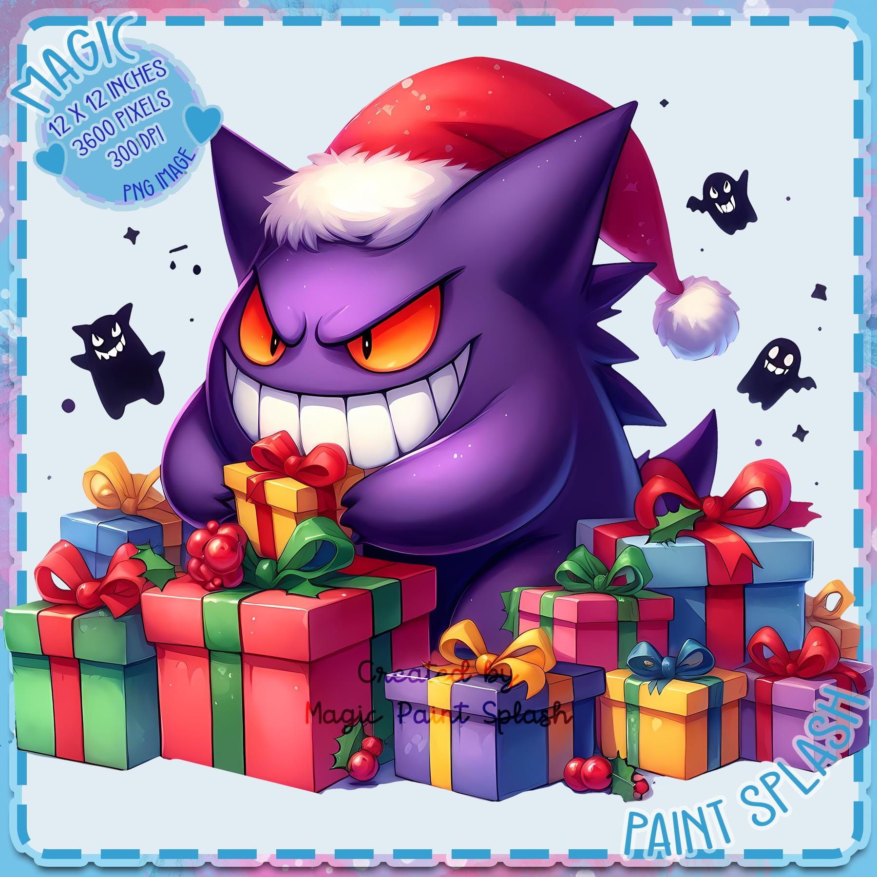 クリスマス ゲンガー 水彩画 スプラッシュ、クリップアート画像