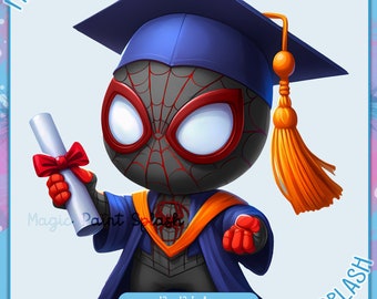 Spidey Miles Graduation Diploma PNG Clipart (Digital Download)