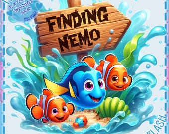 Personalized Finding Nemo Sign: Watercolor Clipart (Digital Download)