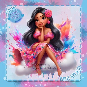 Isabela Madrigal Clipart: Encanto Watercolor Splash (PNG Digital Download)
