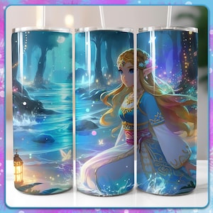 Emballage pour gobelet Zelda 20 Oz, conception de gobelet, sublimation, Images de personnage de jeu mignon PNG, fichier en téléchargement numérique