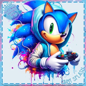 Images clipart Sonic Gamer aquarelle, graphiques et illustrations, images de personnages mignons PNG