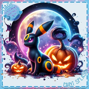 Umbreon Halloween PNG: Watercolor Clipart Image (Digital Download)