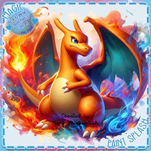 Immagine PNG di Charizard Acquerello Splash, Immagini Clipart, Grafica e opere d'arte, Immagini PNG di mostri carini
